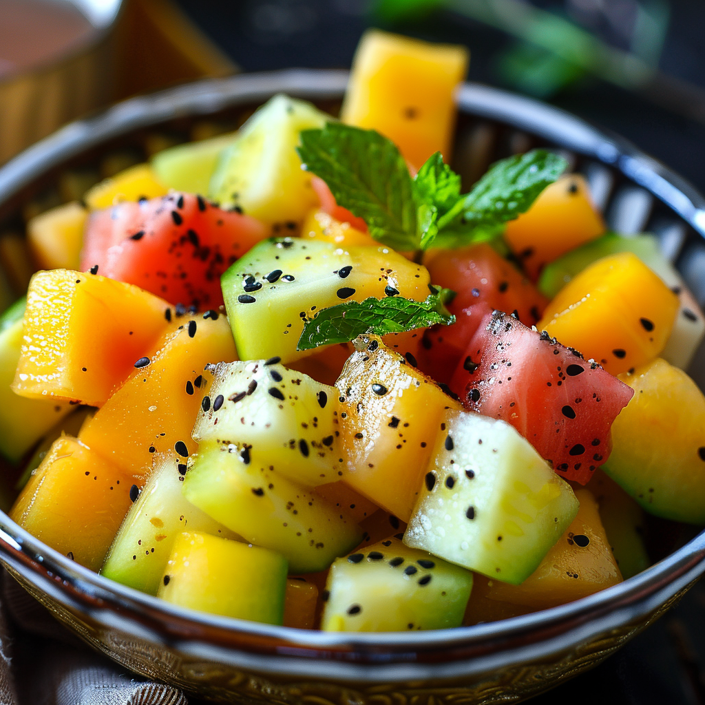 Une salade de fruits aux poivre long d'Inde.