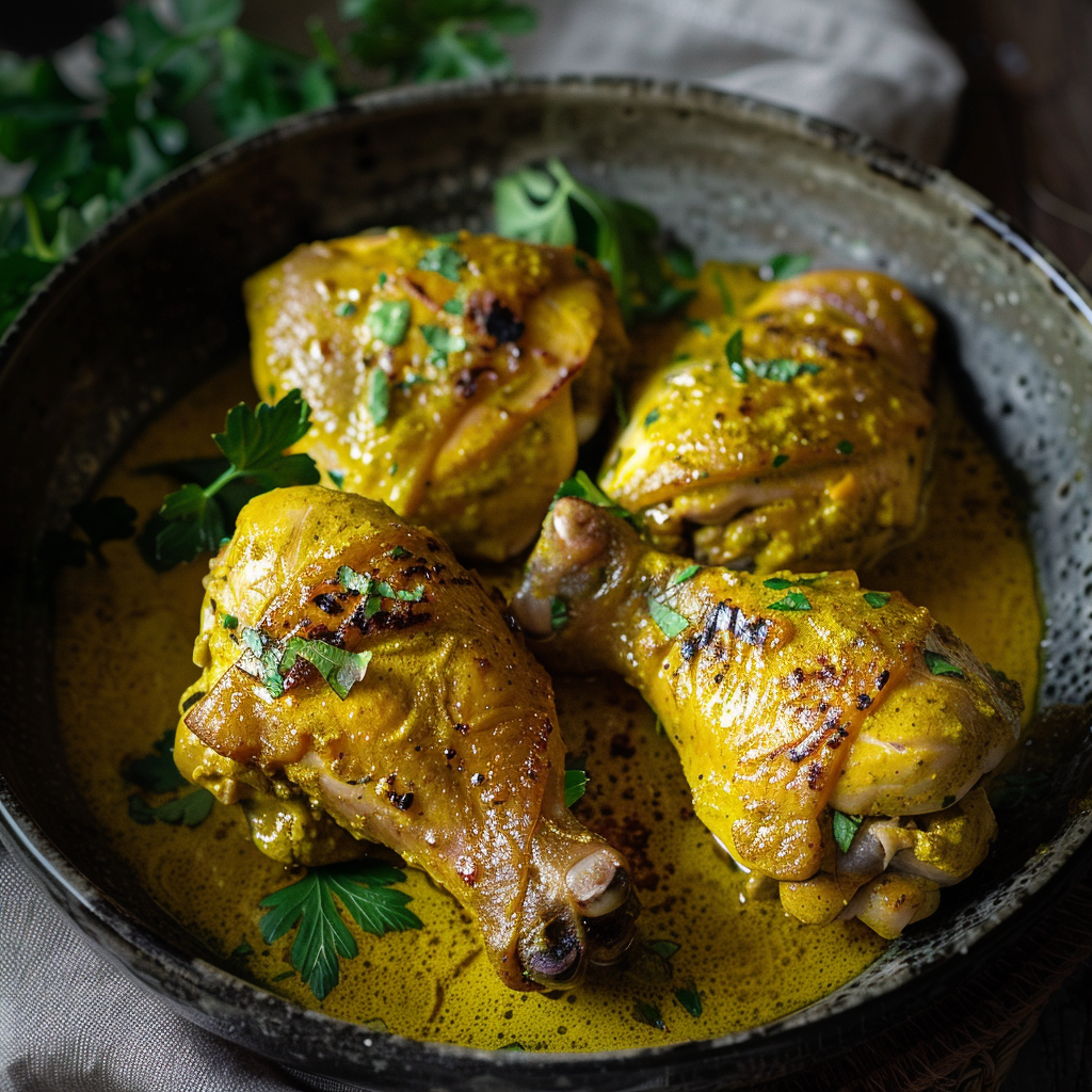 Une savoureuse recette de poulet au curcuma.