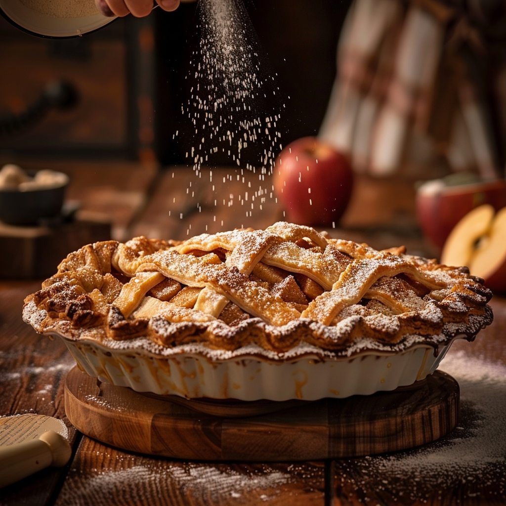 Une recette de tarte aux pommes au sucre à la vanille.